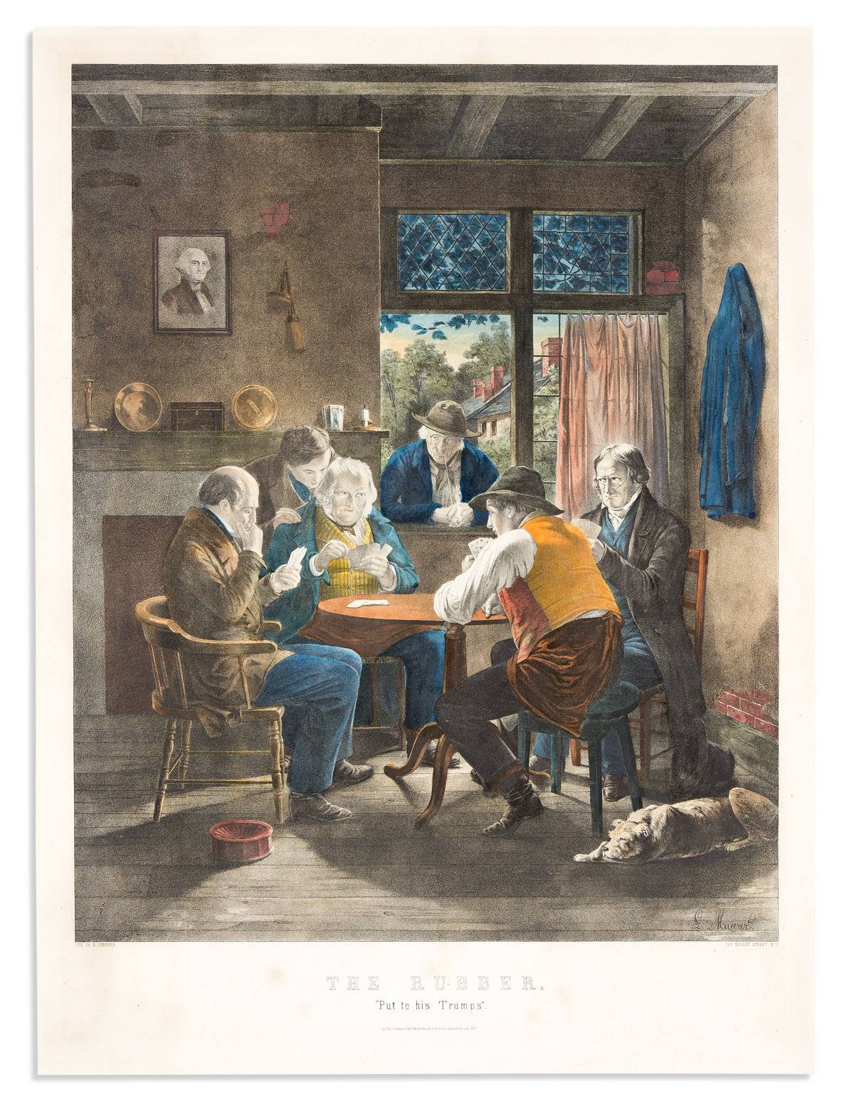 (CARD GAMES.) Currier & Ives; after Louis Maurer. The Rubber. Put to His Trumps.